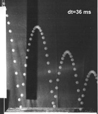 Chronophotographie (INRP) des rebonds d'une balle