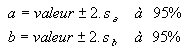 Formules a=... et b=...